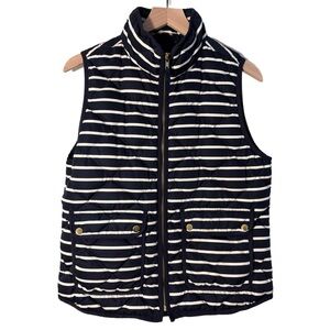 J. Crew Striped Down Puffer Vest Women’s Blue & White M.